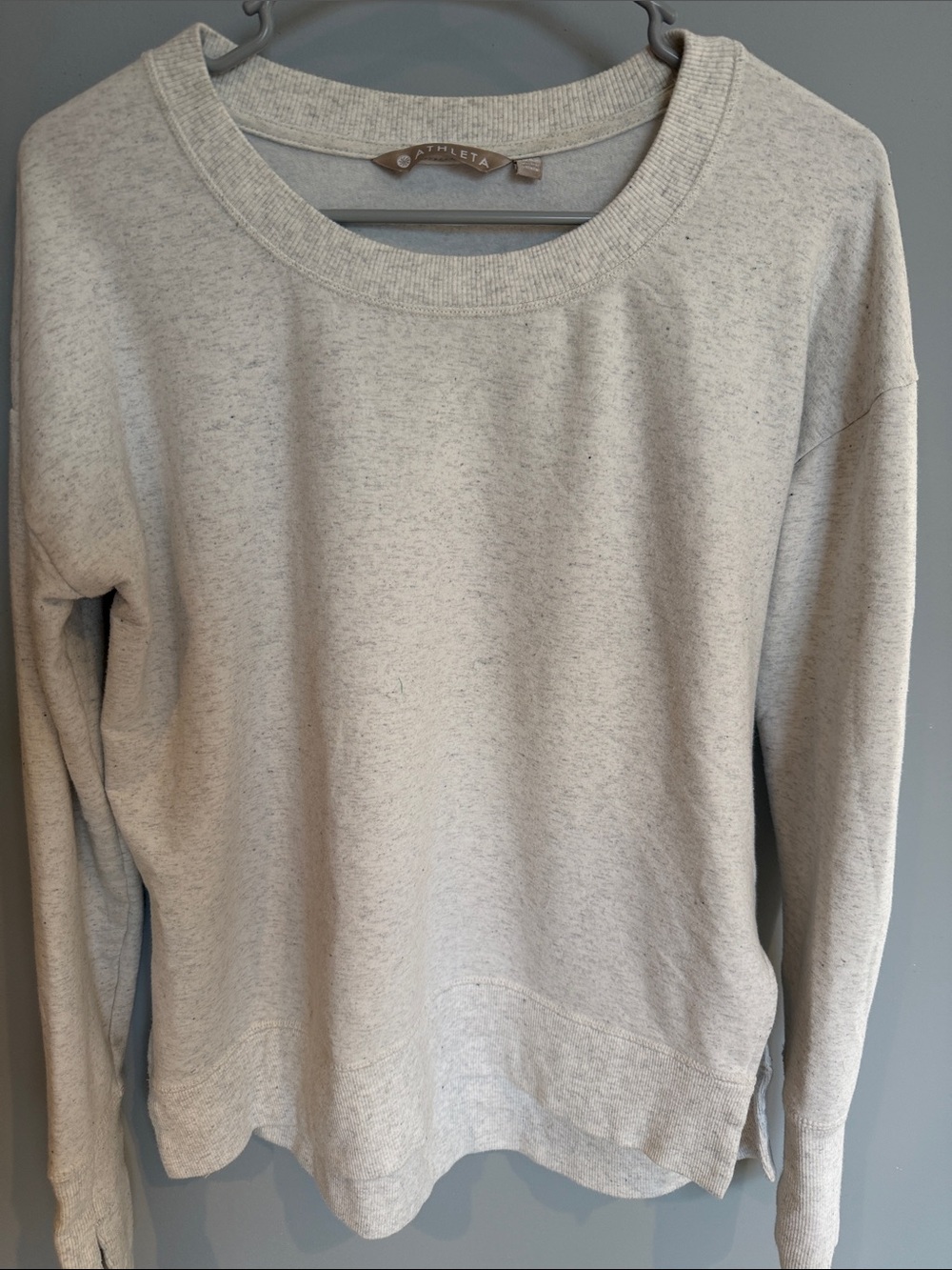 Athleta Light Gray Heather Crewneck Sweatshirt